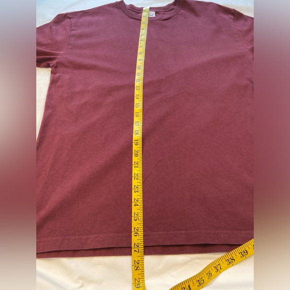Aritzia TNA maroon cotton short sleeve Tee shirt,‎ crew neck, oversized small - Picture 5 of 8